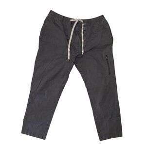 George Mens Drawstring Cargo Pants L 36-38 Charcoal Gray Cotton Spandex Blend El